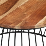 Tavolino da Salotto Ø68 cm in Legno Massello di Acacia