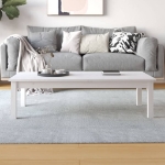 Tavolino da Salotto Bianco 110x50x30 cm Legno Massello di Pino