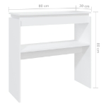 Tavolo Consolle Bianco 80x30x80 cm in Truciolato