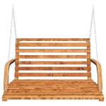 Panca a Dondolo in Legno Ricurvo Finitura Teak 126x92x63 cm