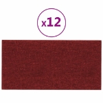 Pannelli Murali 12 pz Rosso Vino 60x30 cm in Tessuto 2,16 m²