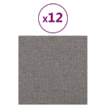 Pannelli Murali 12 pz Grigio Chiaro 30x30 cm in Tessuto 1,08 m²