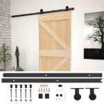 Porta Scorrevole con Set Hardware 80x210 cm in Legno di Pino