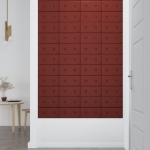 Pannelli Murali 12 pz Rosso Vino 30x15 cm in Similpelle 0,54 m²