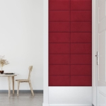 Pannelli Murali 12 pz Rosso Vino 60x30 cm in Velluto 2,16 m²