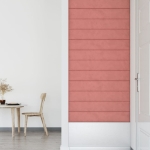 Pannelli Murali 12 pz Rosa 90x15 cm Velluto 1,62 m²