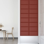 Pannelli Murali 12 pz Rosso Vino 60x30 cm Similpelle 2,16 m²