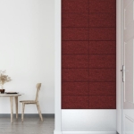 Pannelli Murali 12 pz Rosso Vino 60x30 cm in Tessuto 2,16 m²