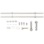 Kit Binari Porta Scorrevole 183cm Acciaio Inossidabile Argento