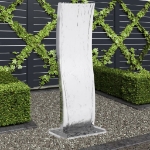 Fontana da Giardino con Pompa in Acciaio Inox 130 cm Curvo