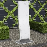 Fontana da Giardino con Pompa 108 cm in Acciaio Inox Curvo