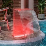 Set Fontana da Piscina con Connettore e LED RGB Acrilico 51 cm