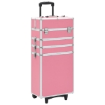 Valigia Trolley per Cosmetici Alluminio Rosa