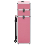 Valigia Trolley per Cosmetici in Alluminio Rosa