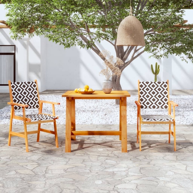 Set Mobili da Pranzo per Giardino 3 pz Legno Massello di Acacia