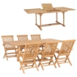 Set da Pranzo per Esterni 7 pz 150-200x100x75 cm Teak Massello