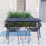 Set da Pranzo da Giardino 5 pz in Rattan PVC Nero