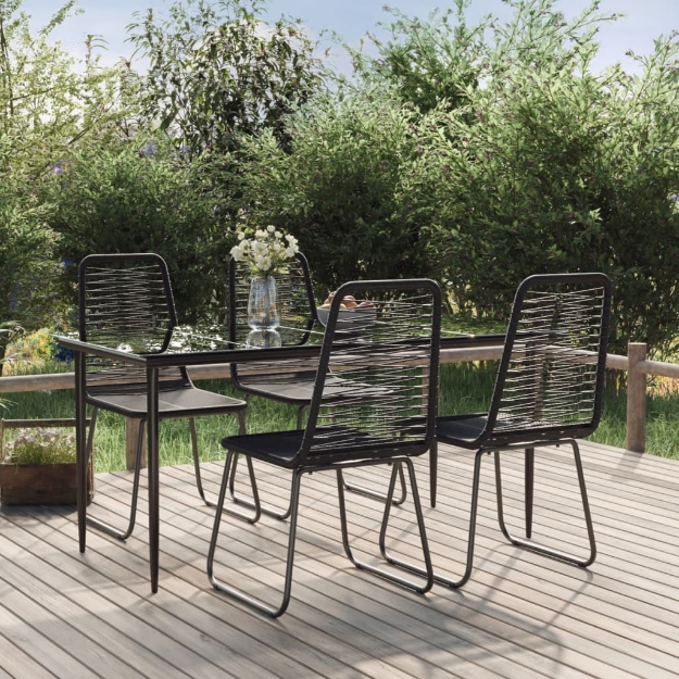 Set da Pranzo da Giardino 5 pz Nero