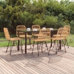 Set da Pranzo da Giardino 7 pz in Polyrattan