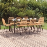 Set da Pranzo da Giardino 9 pz in Polyrattan