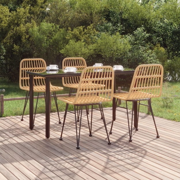 Set da Pranzo da Giardino 5 pz in Polyrattan