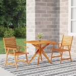 Set Mobili da Pranzo per Giardino 3 pz Legno Massello di Acacia