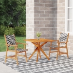 Set Mobili da Pranzo per Giardino 3 pz Legno Massello di Acacia