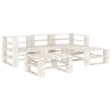 Set Divani da Giardino 5 pz su Pallet in Legno Bianco