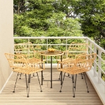 Set da Pranzo da Giardino 5 pz in Polyrattan