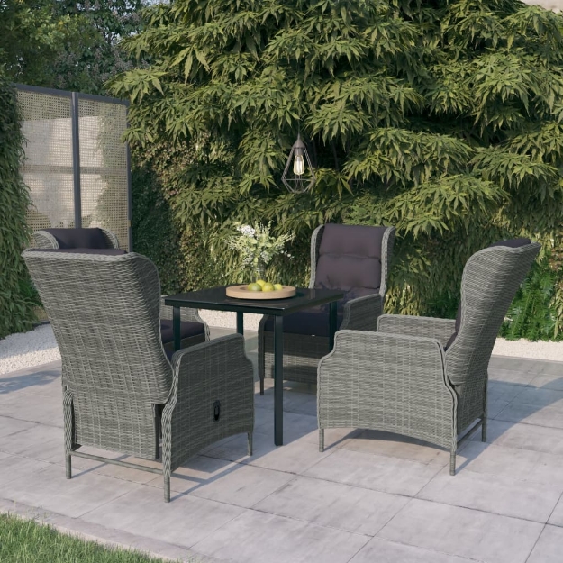 Set Mobili da Pranzo per Giardino 5 pz Grigio Chiaro