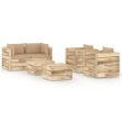 Set Divani da Giardino con Cuscini 6 pz Legno Impregnato Verde