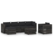 Set Divani da Giardino con Cuscini 7 pz Legno Impregnato Grigio