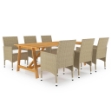 Set Mobili da Pranzo per Giardino 7 pz Beige