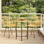 Set da Pranzo da Giardino 3 pz in Polyrattan