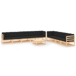 Set Divani da Giardino 10 pz con Cuscini Antracite Legno Pino
