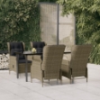 Set da Pranzo da Giardino 5 pz Marrone in Polyrattan