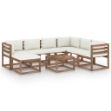 Set Divani da Giardino 8 pz con Cuscini Crema