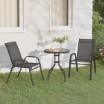 Set da Bistrot per Giardino 3 pz Grigio