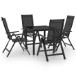 Set Mobili da Pranzo per Giardino 5 pz in Alluminio Antracite