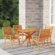 Set Mobili da Pranzo per Giardino 5 pz Legno Massello di Acacia