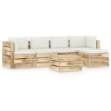 Set Divani da Giardino con Cuscini 6 pz Legno Impregnato Verde