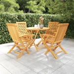 Set da Pranzo da Giardino 5 pz in Legno Massello di Teak