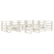 Set Divani da Giardino 8 pz su Pallet in Legno Bianco