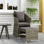 Set di Divani da Giardino 2 pz con Cuscini in Polyrattan Grigio