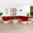 Set Divani da Giardino su Pallet 11 pz con Cuscini Legno Abete