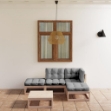 Set Divani da Giardino 5 pz con Cuscini Legno Massello di Pino