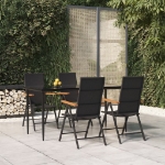 Set da Pranzo da Giardino 5 pz Nero e Marrone in Polyrattan