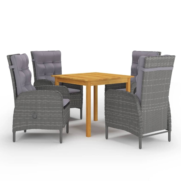 Set Mobili da Pranzo per Giardino 5 pz Grigio