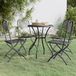 Set da Pranzo per Giardino 5pz Rete Metallica Espansa Antracite