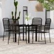Set Mobili da Pranzo per Giardino 5 pz Nero